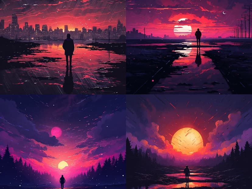 Digital Neon Sunset