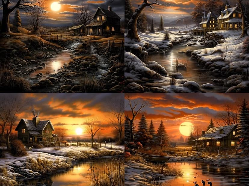Realistic Winter Sunset