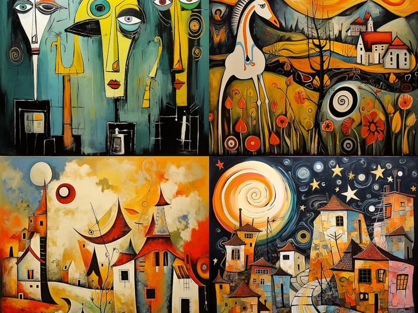 Abstract Expressionism with Surreal Elements