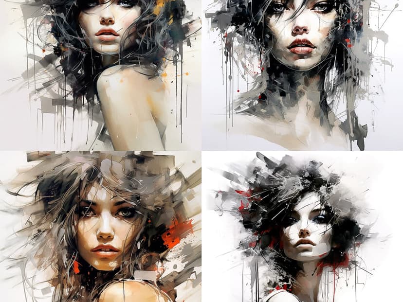 Abstract Watercolor Portraits