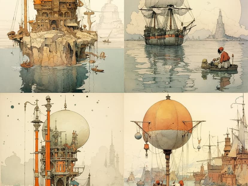 Whimsical Steampunk Illustration