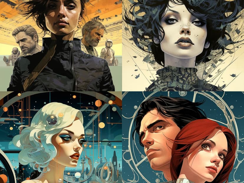 futuristic comic style