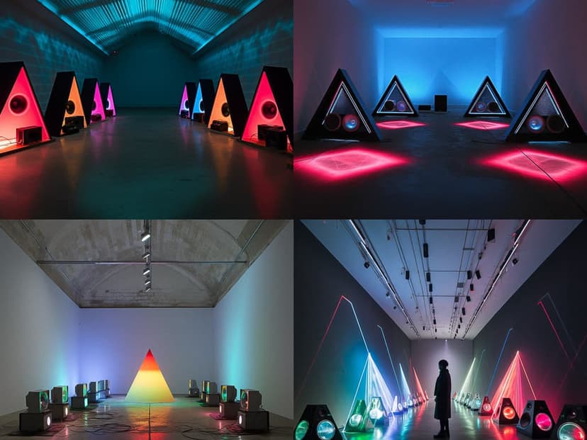 Neon Geometric Installation