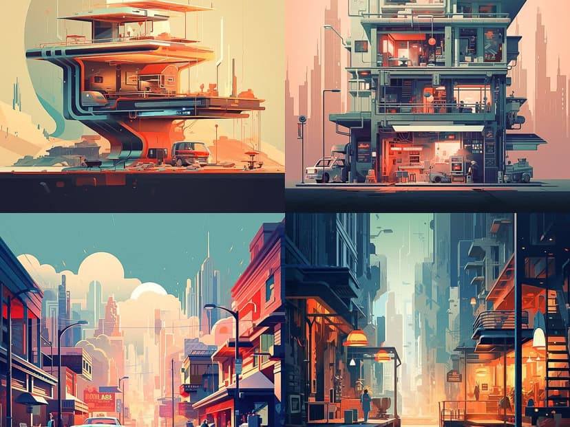 Futuristic Urban Illustration