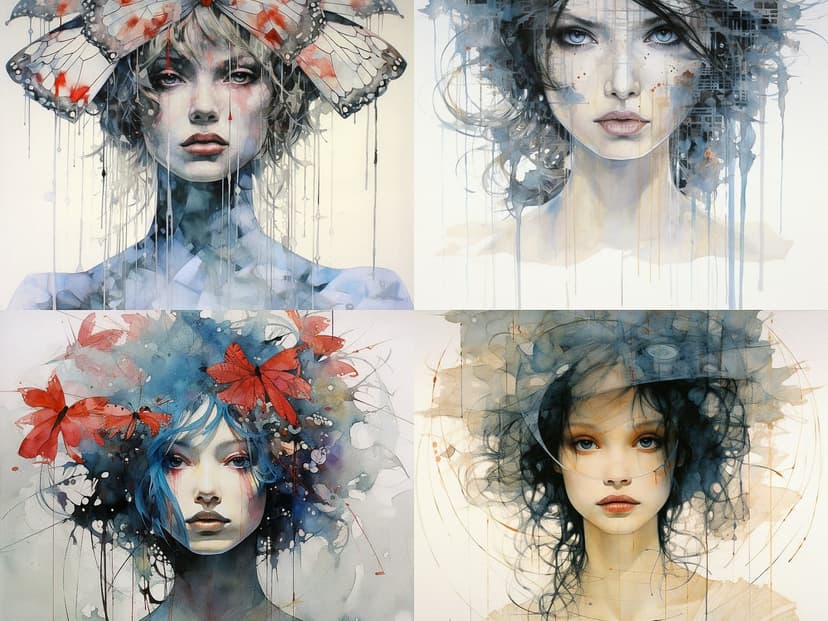 Watercolor Drip Portraits