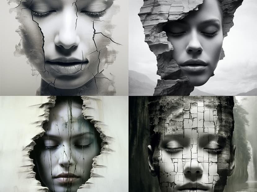 Surreal Fractured Portraits