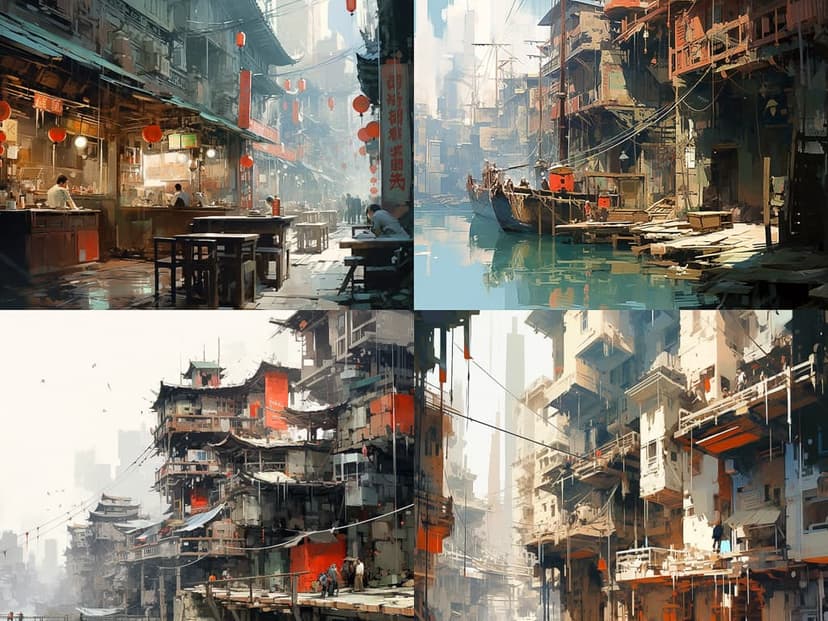 Futuristic Urban Impressionism