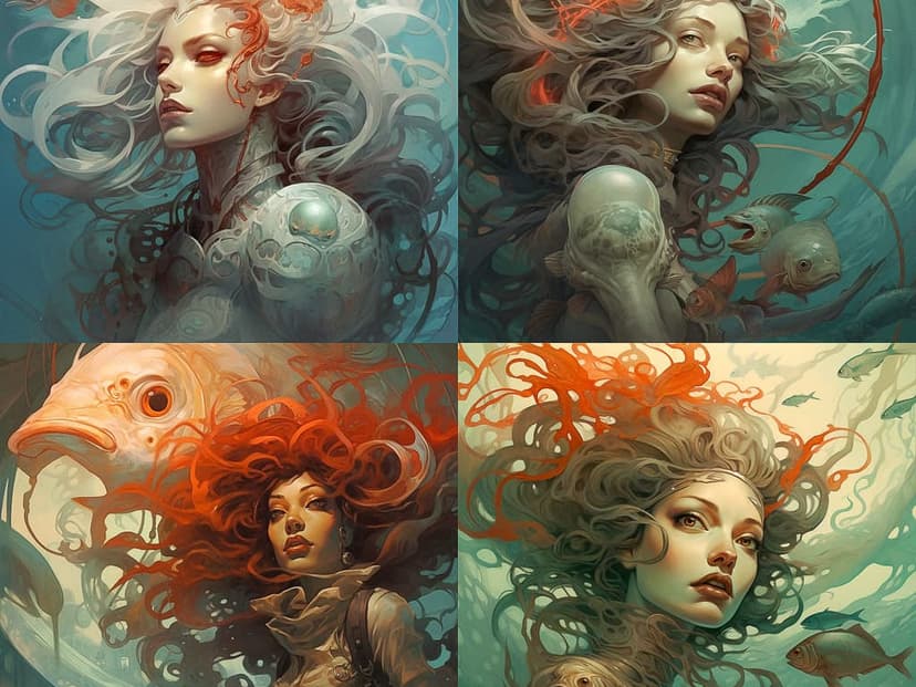Surreal Aquatic Art Nouveau