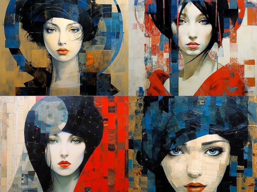 Abstract Cubism Portrait