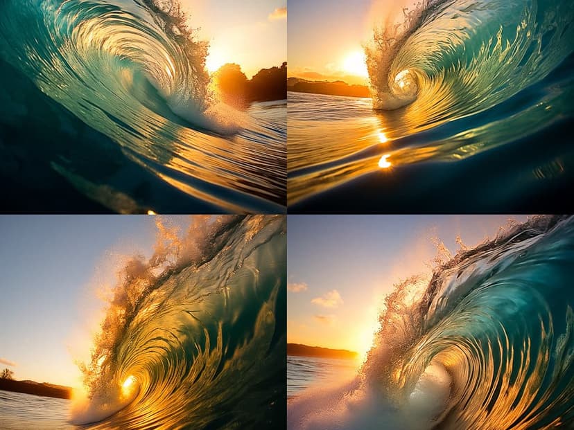 Vivid Sunset Waves