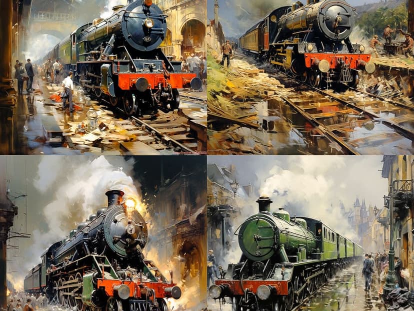 Impressionistic Train Art