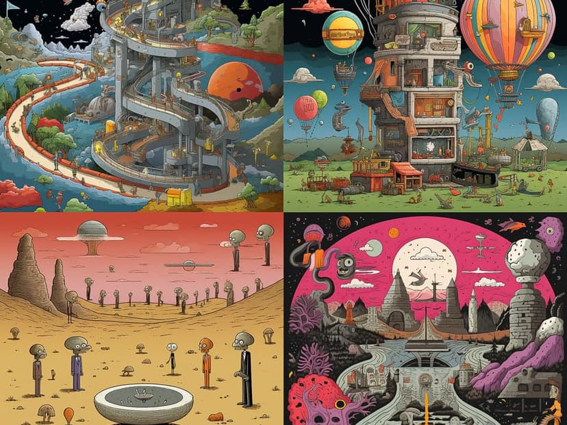 Whimsical Sci-Fi Cartoon